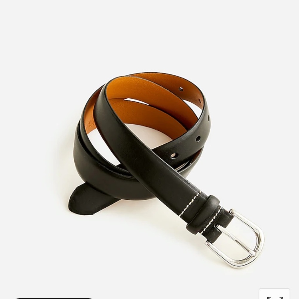Leather round-buckle dress belt
Item K0966